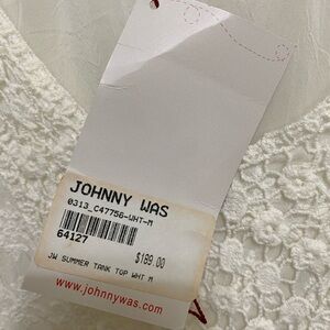 Johnny Was white lace tank top